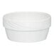 A white porcelain round soup or oatmeal bowl with a subtle embossed design.