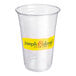 A clear plastic Joseph & David PET cup.