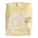 A plastic bag of Meadowvale vanilla soft serve ice cream mix with a white label.