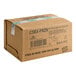 A brown box of Meadowvale C5X Chocolate Soft Serve Ice Cream Mix with white tape and black text.