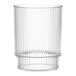 A clear Tossware Reserve Go-To plastic tumbler with a ribbed bottom.