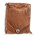 A white bag of brown liquid labeled "Meadowvale 10% Chocolate Frozen Custard Soft Serve Ice Cream Mix"