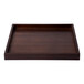 A walnut square bamboo display shelf on a wood surface.
