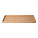 A Rosseto rectangular bamboo display shelf with a wood surface.