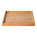 A small square wooden bamboo display shelf.