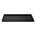 A black rectangular bamboo display shelf with a white border.