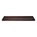 A large rectangular walnut display shelf.