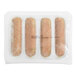 A package of Impossible Foods Plant-Based Vegan Bratwurst Sausages in plastic.
