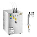 A silver Narvon undercounter water dispenser with three taps and buttons.