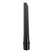 A black Sanitaire Response upright vacuum cleaner with a long handle on top.