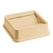 A beige square drop shot lid designed for a 19 or 23 gallon Lavex trash can.