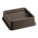 A brown square drop shot lid designed for a 19 or 23 gallon trash can.