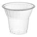 A clear 9 oz. PET plastic parfait or dessert cup.