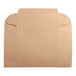 A brown cardboard bakery box with a flap on top.