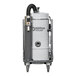 A Nilfisk industrial vacuum cleaner on a cart with a grey and red cylinder.