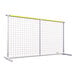 White mesh fence with yellow Mod-Sport bars.