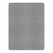 A white Rize Home Cool Pro mattress with grey and blue patterned bedding on a grey and blue patterned surface.