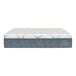 A close-up of a Rize Home Cool Flex Plus hybrid mattress with a blue and white patterned cover.