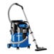 A blue and black Nilfisk wet/dry vacuum cleaner.
