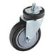 A Regency black poly caster with a silver metal wheel.