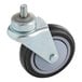 A Regency black and metal poly swivel caster wheel with a metal screw.