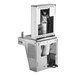 A stainless steel Oasis drinking fountain with contactless bottle filler.
