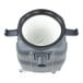 A gray Nilfisk wet/dry vacuum with a white lid on a black container.