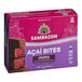 A box of Sambazon Organic Acai Bites with chocolate coating.