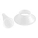 A plastic grinder stuffing tube with flange and funnel set for a meat grinder.