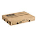A brown cardboard box with three holes.
