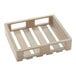 An American Metalcraft sun-bleached mango wood crate with four compartments and handles.