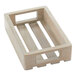 An American Metalcraft sun-bleached mango wood crate with three shelves and two handles.