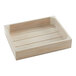 An American Metalcraft sun-bleached mango wood crate with a handle on a table.