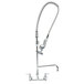 T&S B-0133-ADF12-B EasyInstall Wall Mounted 37 1/2 inch High Pre-Rinse Faucet with Adjustable 8 inch Centers, 44 inch Hose, 12 inch Add-On Faucet, and 6 inch Wall Bracket