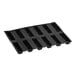 A black Sasa Demarle Flexipan Origine silicone bar mold with 12 rectangular cavities.