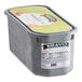 A 5 liter tub of Bravo Banana Pudding Gelato with a label.