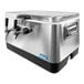 A silver stainless steel Coldbreak jockey box with two taps.