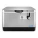 A silver and black stainless steel Coldbreak jockey box.