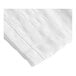 A white top sheet with green stitching.