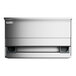 A white rectangular stainless steel Regency underbar ice bin with sliding lids and bottle holders.