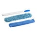 A white Lavex wand duster with a blue and white microfiber and chenille sleeve.