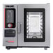 A Vulcan Chef'sCombi liquid propane combination oven with the door open.