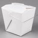 A white Fold-Pak Chinese take-out box with a wire handle.