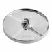 A stainless steel 5/16 inch slicing disc for the AvaMix Revolution Max Series food processor.