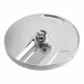 A stainless steel 3/8 inch slicing disc for the AvaMix Revolution Max Series food processor.