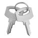 A pair of silver keys on a keyring, compatible with Galaxy CF20HC, CF16HC, CF13HC, and CF10HC models.