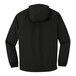 A black Port Authority Essential rain jacket with a hood.
