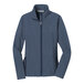 A close-up of a navy Port Authority ladies' full-zip jacket.