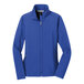 A Port Authority Core Soft Shell jacket in blue with a zipper.