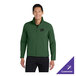 A forest green unisex soft shell jacket in extra large size with a customizable chest area.